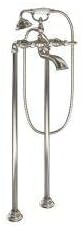 Moen S22110BN Weymouth Two Handle Tub Filler with Lever-Handles and Handshower, Brushed Nickel