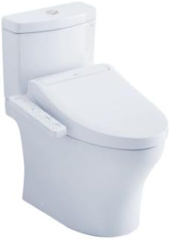 TOTO WASHLET+ Aquia IV Two-Piece Elongated Dual Flush 1.28 and 0.9 GPF Toilet and WASHLET C2 Bidet Seat, Cotton White - MW4463074CEMGN#01