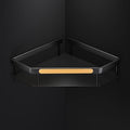 Bathroom Accessory Set Black Gold Folding Towel Bar, Triangular Basket, Storage Rack, Towel Ring, Wall Mounted Bathroom Accessories Kit(Towel Ring)