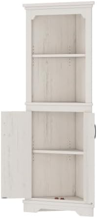 Bellemave Tall Corner Cabinet with 2 Doors and Adjustable Shelves, Freestanding Floor Bathroom Corner Cabinet for Living Room, Bathroom (Beige)