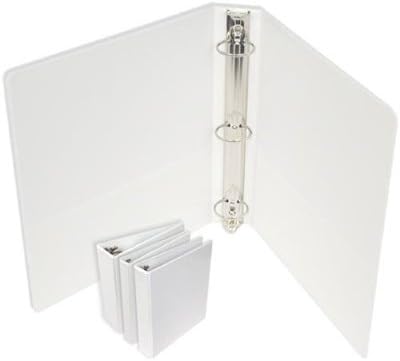 8310013 GBC Premium Clear Overlay 3 ring Binders 2.5 Inch D-ring White, 12 GBC 3-Ring Binders per
