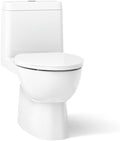 KOHLER K-3983-S-0 Reach One-Piece Dual-Flush Compact Elongated Bowl Toilet with Slow Close Toilet Seat Included, White, 12-inch Rough-in