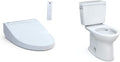 TOTO WASHLET C5 Electronic Bidet Toilet Seat (Cotton White) Bundle with TOTO Drake Two-Piece Elongated Toilet (Cotton White)