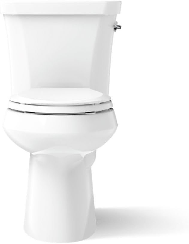 Kohler K-6393-RA-0 Highline Comfort Height Two-Piece Elongated Dual Toilet with Class Five Flush Technology and Right-Hand Trip Lever White