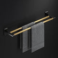 Bathroom Accessory Set Black Gold Folding Towel Bar, Triangular Basket, Storage Rack, Towel Ring, Wall Mounted Bathroom Accessories Kit(Towel Ring)
