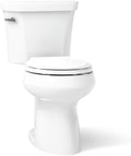 Kohler K-5481-0 Highline Comfort Height Two-Piece Round-Front 1.28 gpf Toilet with Class Five Flush Technology and Left-Hand Trip Lever White