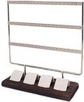 3-Tier Towel Bar & Bracelet Display Stand - Stylish Black Wood Organizer for Jewelry, Accessories, and Towels - Space-Saving Multi-Use Storage Tower