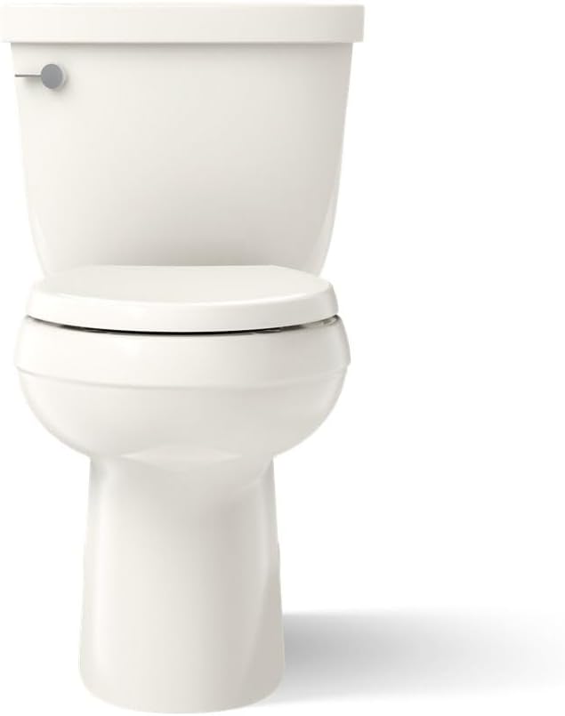 KOHLER 5310-96 Cimarron Comfort Height Skirted Trapway Comfort Height Two-Piece Elongated Toilet, Left-Hand Trip Lever, Biscuit
