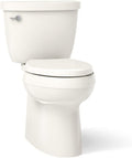 KOHLER 5310-96 Cimarron Comfort Height Skirted Trapway Comfort Height Two-Piece Elongated Toilet, Left-Hand Trip Lever, Biscuit
