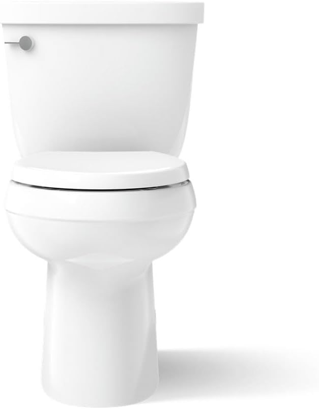 KOHLER 5310-0 Cimarron Comfort Height Skirted Trapway Comfort Height Two-Piece Elongated Toilet, Left-Hand Trip Lever, White
