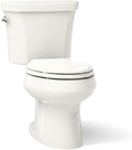 KOHLER K-3988-96 Wellworth Two-Piece Elongated Dual-Flush Toilet with Class Five Flush System and Left-Hand Trip Lever, Biscuit