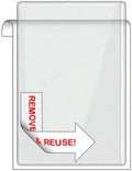 StoreSMART® Remove & Reuse Peel & Stick Plastic Pocket - 100 Peel & Stick 4' x 6' Pockets - Open Long Side - Vinyl Plastic (PSR1888L-100)