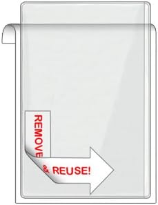 StoreSMART® Remove & Reuse Peel & Stick Plastic Pocket - 100 Peel & Stick 4' x 6' Pockets - Open Long Side - Vinyl Plastic (PSR1888L-100)