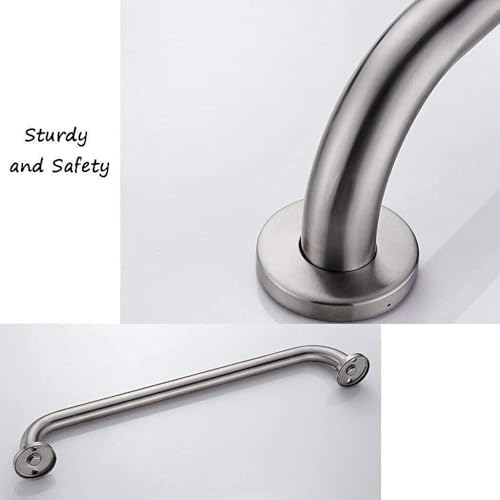 Grab Railhandrails,Grab Handles Safety,Handrails Grab Bar Brushed Nickel Bathroom Handrail Bathtub Toilet Concealed Mounting Grip Disabled Elderly Assist,Silver-30cm
