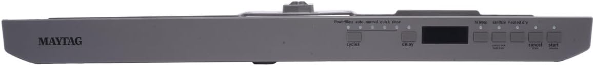 Whirlpool W10910626 Dishwasher Control Panel Assembly