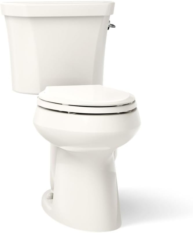 Kohler K-6393-RA-96 Highline Comfort Height Two-Piece Elongated Dual Toilet with Class Five Flush Technology and Right-Hand Trip Lever Biscuit