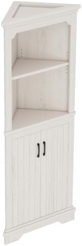 Bellemave Tall Corner Cabinet with 2 Doors and Adjustable Shelves, Freestanding Floor Bathroom Corner Cabinet for Living Room, Bathroom (Beige)