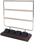 3-Tier Towel Bar & Bracelet Display Rack - Stylish Black Wood Organizer for Towels, Bracelets, and Jewelry Accessories - Space-Saving Design for Home Decor