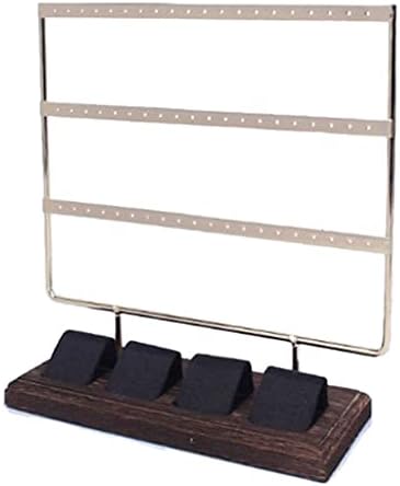 3-Tier Towel Bar & Earring Display Rack Stand - Stylish Wooden Holder for Bracelets & Accessories - Modern White Organizer Tower for Home Décor