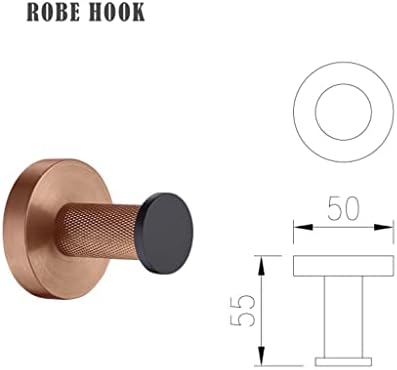 Rose Gold & Black Bathroom Accessory Set - Towel Bar, Toilet Paper Holder, Soap Dish, Towel Hook, Toilet Brush - Stylish Bathroom Hardware for Modern Decor
