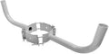 Wooden Pole Wrap Light Bullhorn Bracket with 2 Arms for 6-9.8in Diameter Wood Poles, Silver Steel Wrap Around Wood Pole Fixture Mounting Bracket for Slip Fitter LED Street Flood Parking Lot Area Light