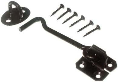 One Stop DIY 100 x CABIN HOOKS AND EYES DOOR HOLDER BLACK JAPANNED STEEL 100mm 4 INCH NEW