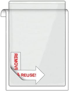 StoreSMART® Remove & Reuse Peel & Stick Plastic Pocket - 100 Peel & Stick 4' x 6' Pockets - Open Short Side - Vinyl Plastic (PSR1888S-100)