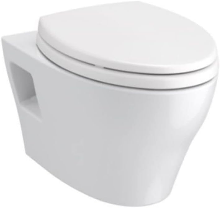 TOTO EP Wall-Hung Elongated Toilet and DuoFit in-wall 0.9 and 1.28 GPF Tank System with Copper Supply Line, Matte Silver - CWT426CMFG#MS