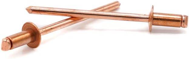 Copper Pop Rivets 4-4 (1/8'Diameter x 1/4' Grip) Steel Mandrel Blind Rivets (1000)