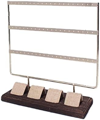 3-Tier Towel Bar & Bracelet Display Rack - Stylish Black Wood Organizer for Jewelry, Accessories, and Towels - Space-Saving Storage Solution for Home Decor
