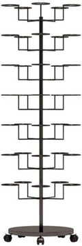 7-layers Hat Holder with Wheels, Hat Organizer for Baseball Caps, Mental Hat Display Stand, Standing Hat Rack Use in Home, Store, Vendors(Black)