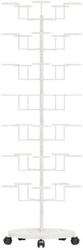 7-layers Hat Holder with Wheels, Hat Organizer for Baseball Caps, Mental Hat Display Stand, Standing Hat Rack Use in Home, Store, Vendors(White)