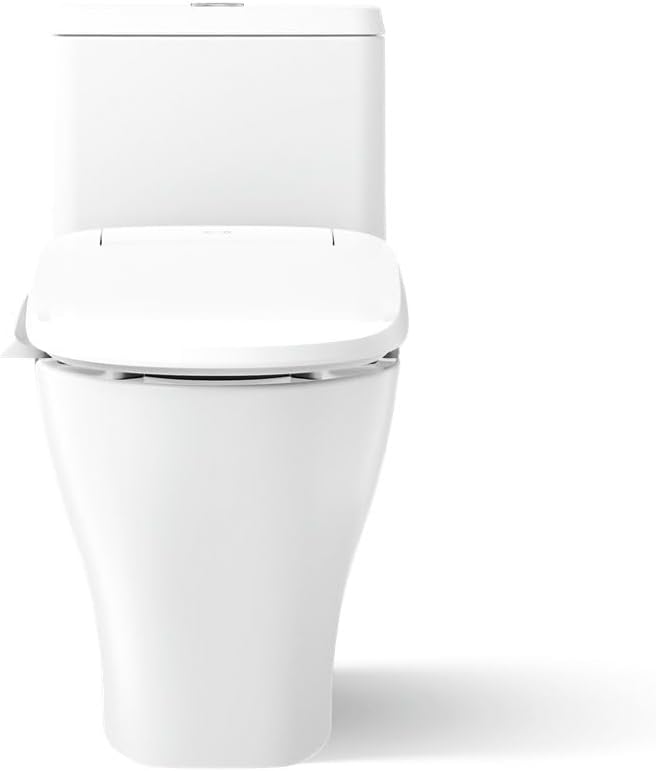 KOHLER Reach Up 1 PC Dual Flush Toilet, Skirted, K-23188-HC-0, Hide Cords and Supply Lines