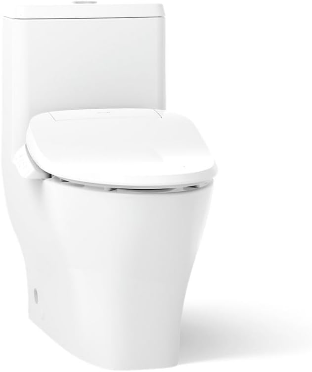 KOHLER Reach Up 1 PC Dual Flush Toilet, Skirted, K-23188-HC-0, Hide Cords and Supply Lines