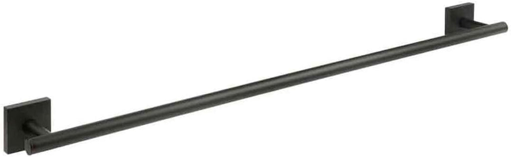 HomeStock Matte Black Towel Bar 24 Inch - Bathroom Hardware Modern Design