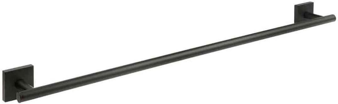 HomeStock Matte Black Towel Bar 24 Inch - Bathroom Hardware Modern Design