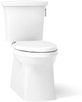 KOHLER 3814-RA-0 Corbelle Comfort Height(R) elongated 1.28 gpf toilet with skirted trapway and Revolution 360 swirl flushing technology and right-hand trip lever (2 Piece), White