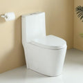 1.1/1.60 GPF Dual-Flush One Piece Toilet, Water-Saving Elongated Comfort Height Floor Mounted, Soft Closing Seat, 1000 Gram Map Flushing Score Toilet, Gloss White 23T02-GW (White-3)