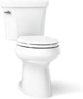 KOHLER Highline 1.0 GPF Comfort Height Two-Piece Elongated Toilet with Class Five Flush Technology and Left-Hand Trip Lever, White