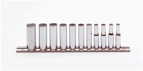 Proto J47203 1/4' Drive 11 Pc. Metric Deep Socket Set - 12 Point