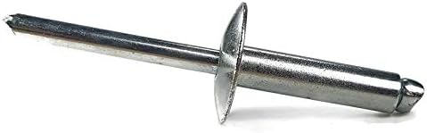 Pop Rivets 3/16 Inch Diameter #6 LF All Steel Large Flange Blind Rivets 6-6LF, 3/16' x 3/8' Grip (0.251-0.375) QTY 1,000