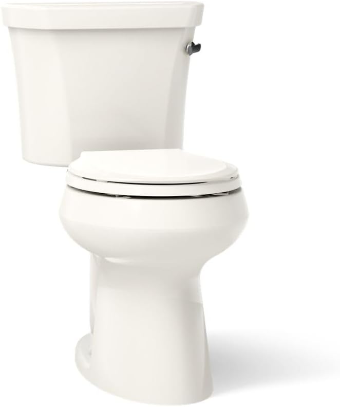 Kohler K-5481-RA-96 Highline Comfort Height Two-Piece Round-Front 1.28 gpf Toilet with Class Five Flush Technology and Right-Hand Trip Lever Biscuit