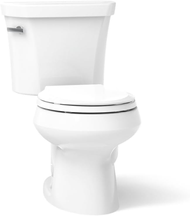 Kohler K-3997-U-0 Wellworth Round-Front 1.28 gpf Toilet, Insuliner, White