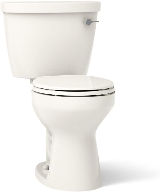 KOHLER Cimarron Comfort Height 2-piece 1.28 GPF Single Flush Round-Front Toilet in Biscuit, Seat Not Included