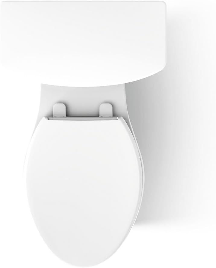 KOHLER 3814-RA-0 Corbelle Comfort Height(R) elongated 1.28 gpf toilet with skirted trapway and Revolution 360 swirl flushing technology and right-hand trip lever (2 Piece), White