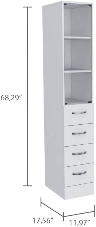 12' Montana 2-Piece Bathroom Set with Bathroom Vanity and Linen Cabinet, White – Bathroom Vanity & Storage Suite for Master Bathrooms, Guest Baths & Small Bathrooms