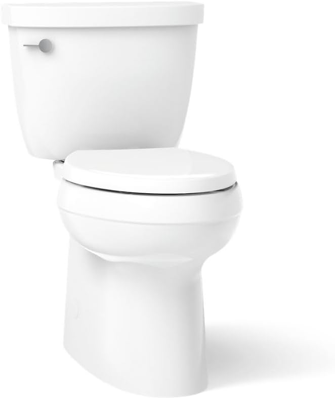 KOHLER 5310-0 Cimarron Comfort Height Skirted Trapway Comfort Height Two-Piece Elongated Toilet, Left-Hand Trip Lever, White