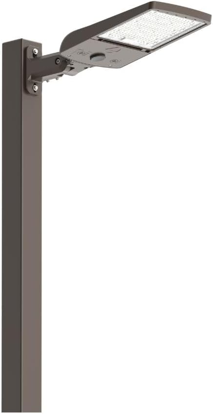 Lithonia Lighting LED Outdoor Area Light Fixture, LED Parking Lot Light with Adjustable Brightness, 3-in-1 Selectable White Color, 4-in-1 Switchable Distribution, UVOLT, Wall or Pole Mount, Bronze