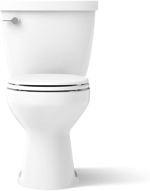 KOHLER Toilet, Round, Cimarron, ContinuousClean Technology, Revolution 360 Flushing, 1.28 gpf, White,Seat NOT included, K-31644-0
