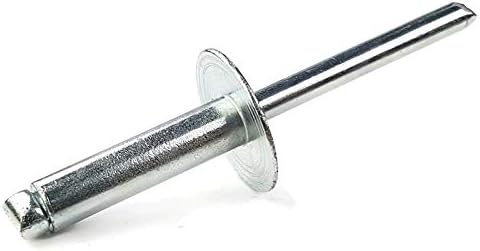 Pop Rivets 3/16 Inch Diameter #6 LF All Steel Large Flange Blind Rivets 6-6LF, 3/16' x 3/8' Grip (0.251-0.375) QTY 1,000